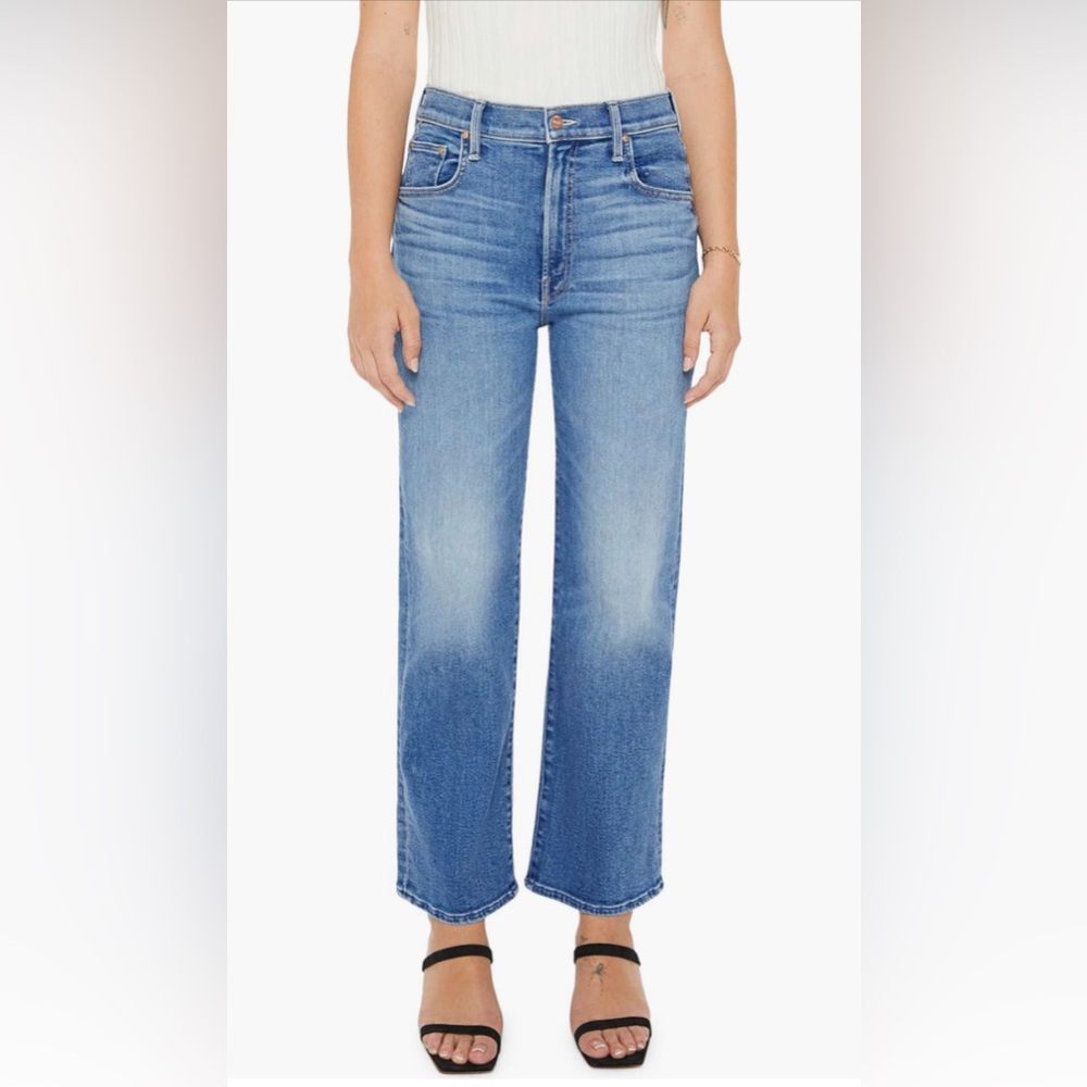 MOTHER Lil' Rambler Zip Flood Jeans - Out of the Blue - 33